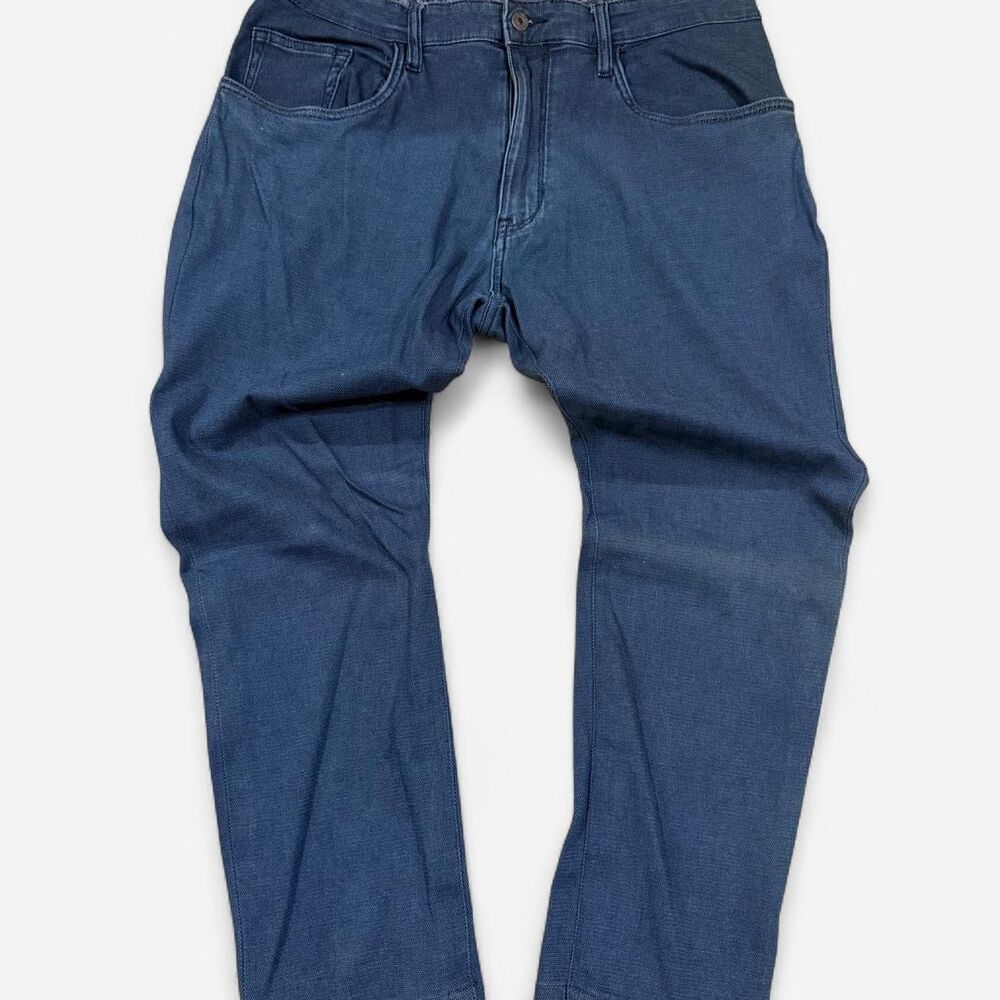Relaxed Robert Graham Men's Blue and Navy Jeans 36/26 with Mixed Denim Fabric